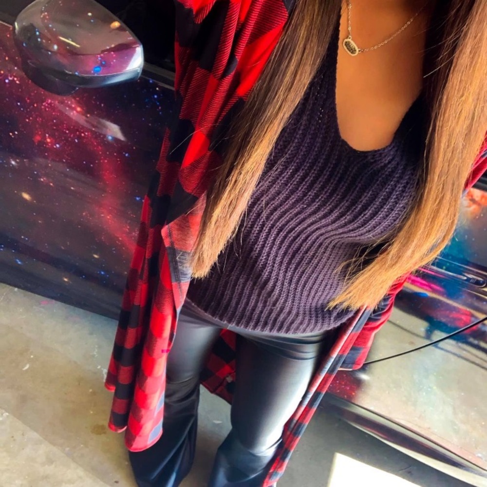Buffalo plaid duster